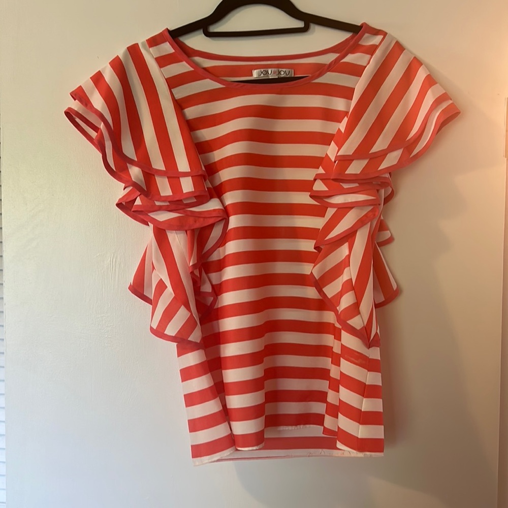 Coral and white dress shirt